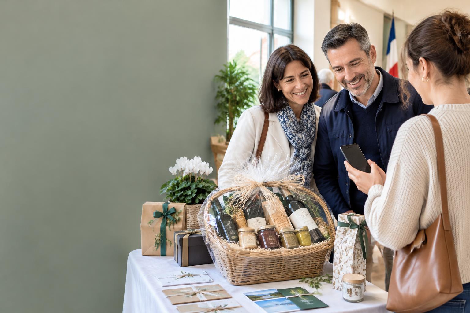 Participants découvrant les lots d'une tombola d'association